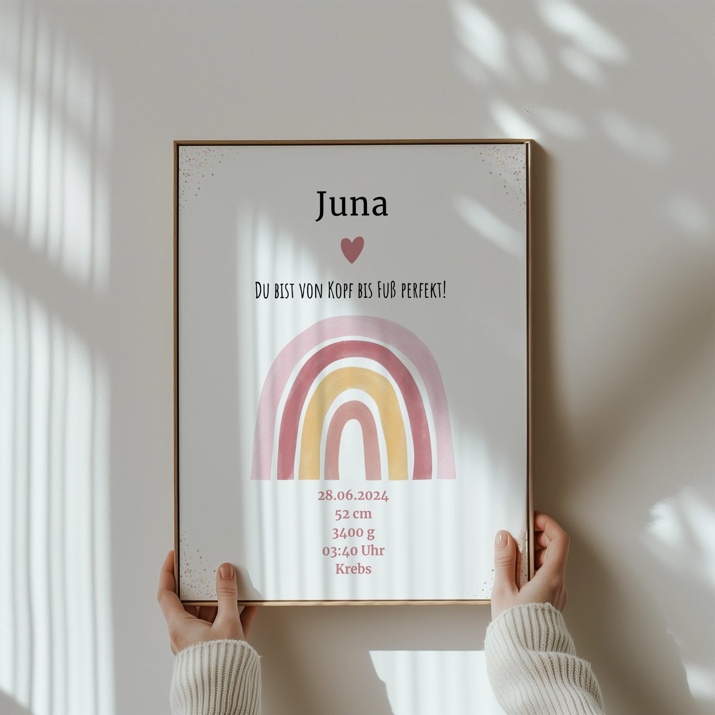 Personalisiertes Geburtsposter Regenbogen – mit Geburtsdaten - Kibimemories