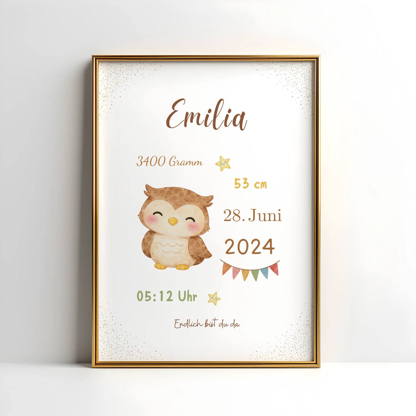 Personalisiertes Geburtsposter Tiere – Baby Poster mit Name und Geburtsdaten - Kibimemories