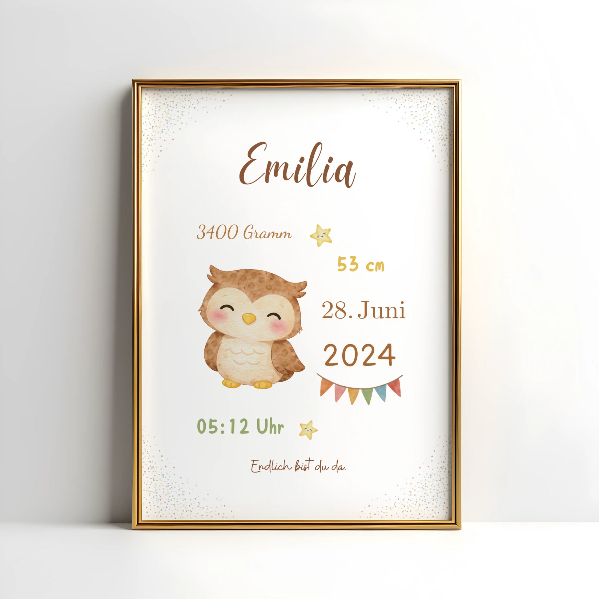 Personalisiertes Geburtsposter Tiere – Baby Poster mit Name und Geburtsdaten - Kibimemories
