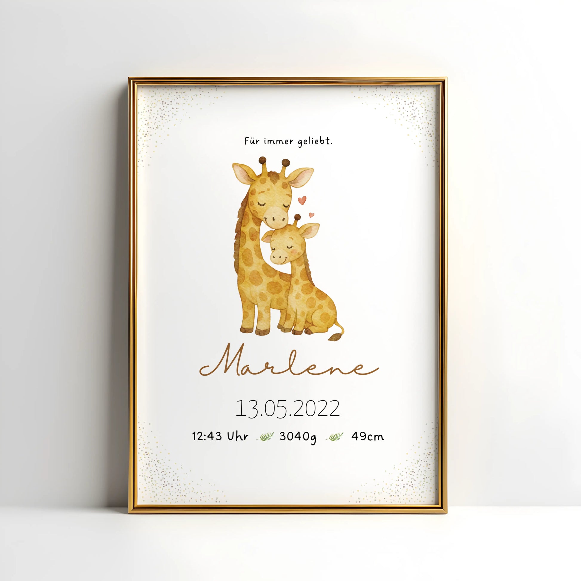 Personalisiertes Geburtsposter Safari – Baby Poster mit Name & Geburtsdaten - Kibimemories
