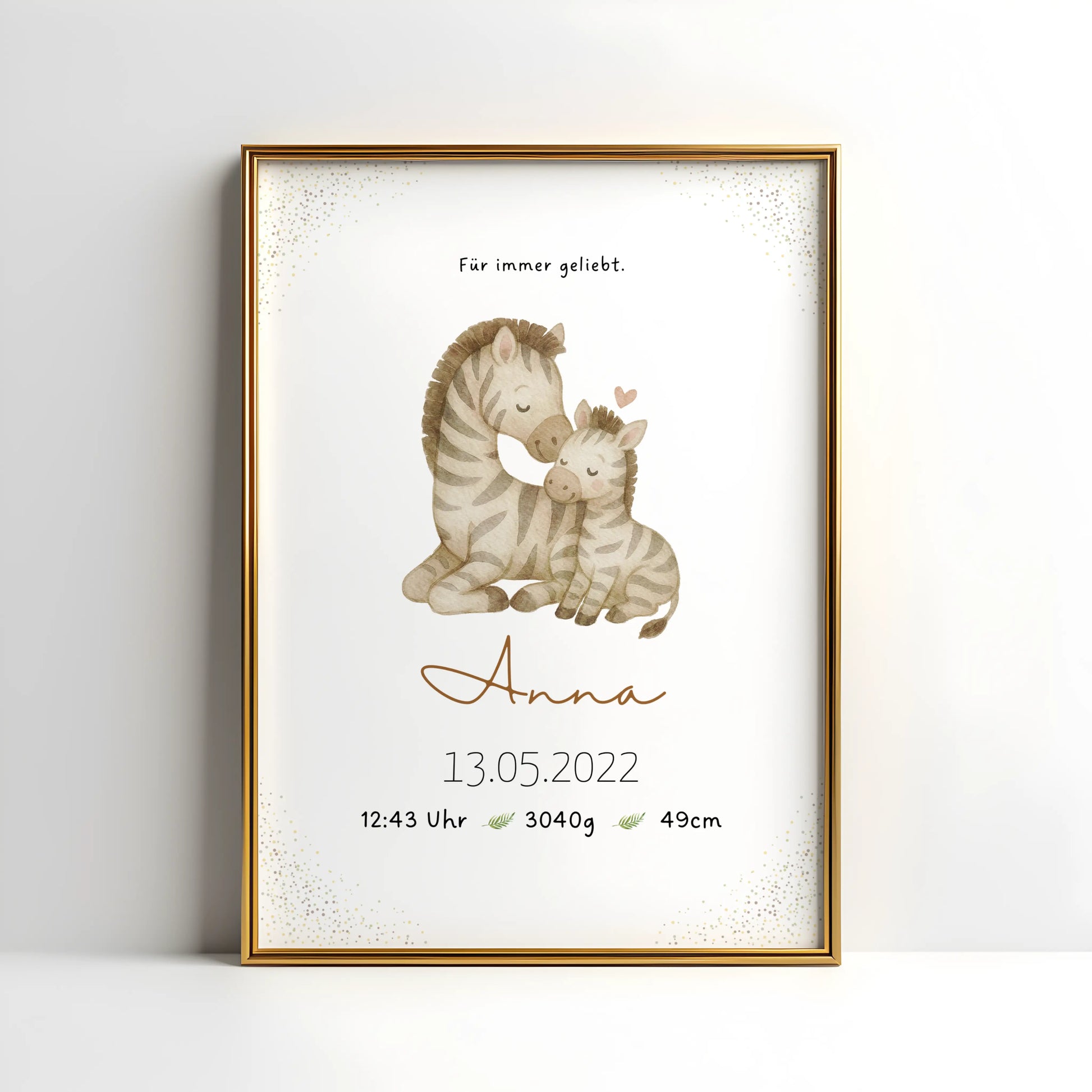 Personalisiertes Geburtsposter Safari – Baby Poster mit Name & Geburtsdaten - Kibimemories